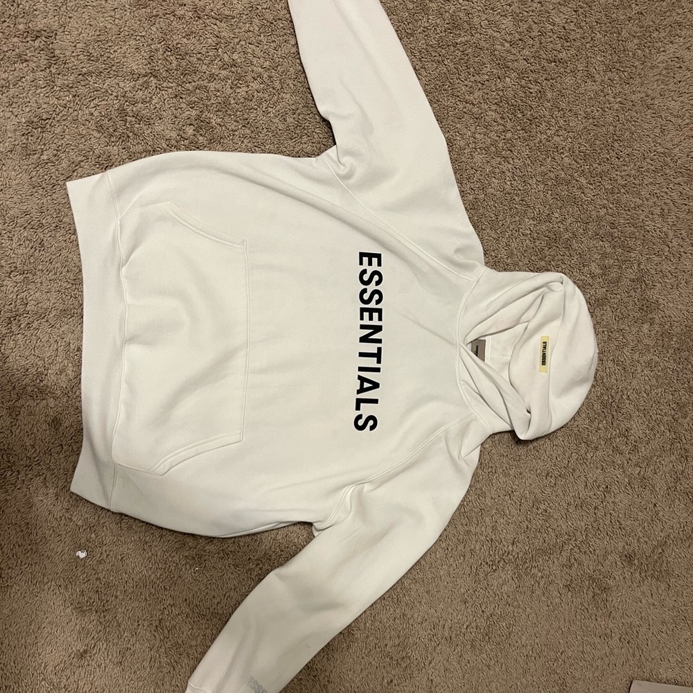White essentials hoodie